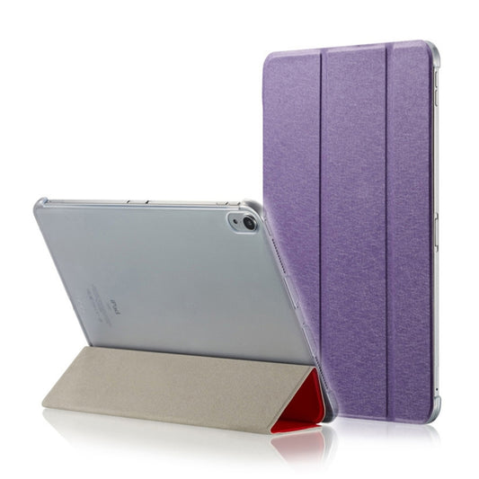 Silk Texture Horizontal Flip  Magnetic PU Leather Case for iPad Air 13 2024 / iPad Pro 12.9 inch (2018), with Three-folding Holder & Sleep / Wake-up Function(Purple) - iPad Pro 11 (2018) Cases by PMC Jewellery | Online Shopping South Africa | PMC Jewellery | Buy Now Pay Later Mobicred