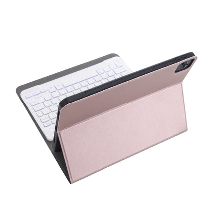 A11BS 2020 Ultra-thin ABS Detachable Bluetooth Keyboard Tablet Case for iPad Pro 11 inch (2020), with Backlight & Pen Slot & Holder (Rose Gold) - For iPad Pro by PMC Jewellery | Online Shopping South Africa | PMC Jewellery