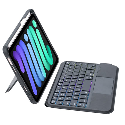 T06-AS For iPad mini6 Touch Backlight Split Type Bluetooth Keyboard Leather Case - For iPad mini by PMC Jewellery | Online Shopping South Africa | PMC Jewellery