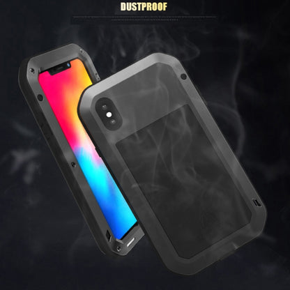 For iPhone XS Max LOVE MEI Powerful Dustproof Shockproof Anti-slip Metal + Silicone Combination Case(Black) - More iPhone Cases by LOVE MEI | Online Shopping South Africa | PMC Jewellery