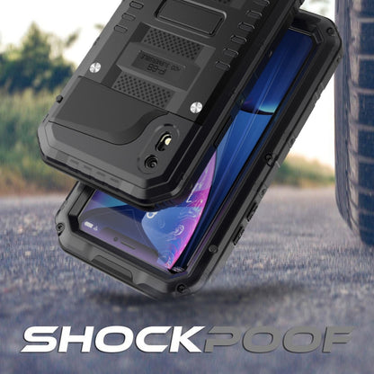 For iPhone XR Waterproof Dustproof Shockproof Zinc Alloy + Silicone Case (Black) - More iPhone Cases by PMC Jewellery | Online Shopping South Africa | PMC Jewellery