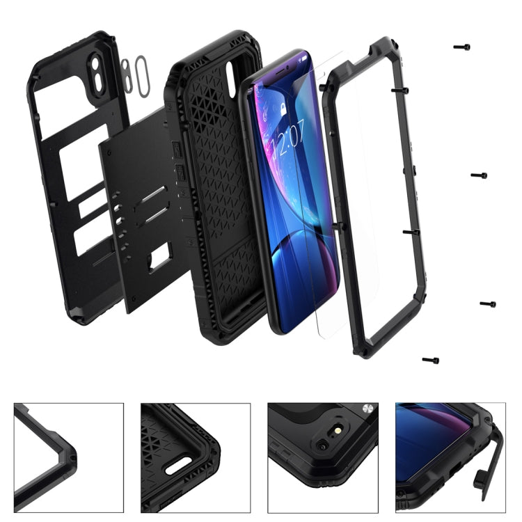 For iPhone XR Waterproof Dustproof Shockproof Zinc Alloy + Silicone Case (Black) - More iPhone Cases by PMC Jewellery | Online Shopping South Africa | PMC Jewellery