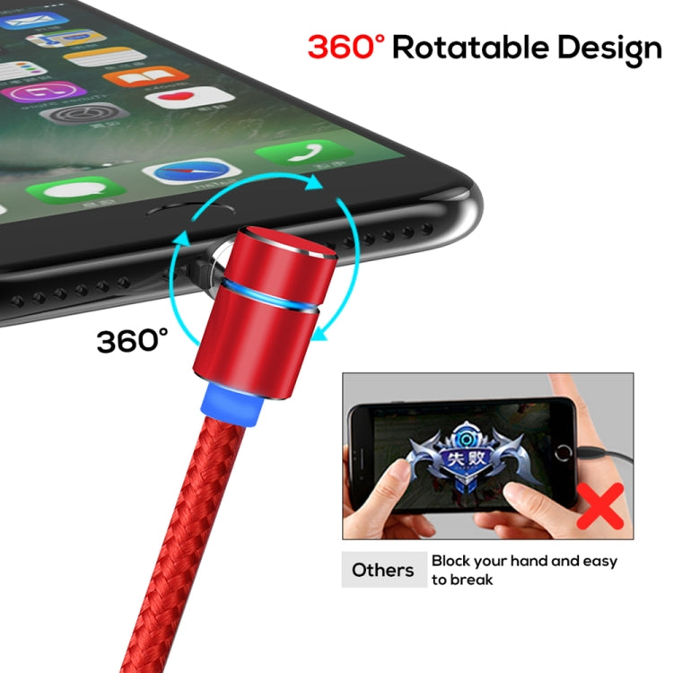 TOPK AM30 2m 2.4A Max USB to 8 Pin 90 Degree Elbow Magnetic Charging Cable with LED Indicator(Red) - Charging Cable & Head by TOPK | Online Shopping South Africa | PMC Jewellery | Buy Now Pay Later Mobicred