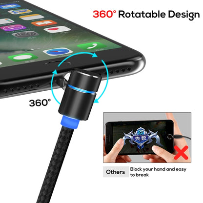 TOPK AM30 2m 2.4A Max USB to 8 Pin + USB-C / Type-C + Micro USB 90 Degree Elbow Magnetic Charging Cable with LED Indicator(Black) - Charging Cable & Head by TOPK | Online Shopping South Africa | PMC Jewellery | Buy Now Pay Later Mobicred