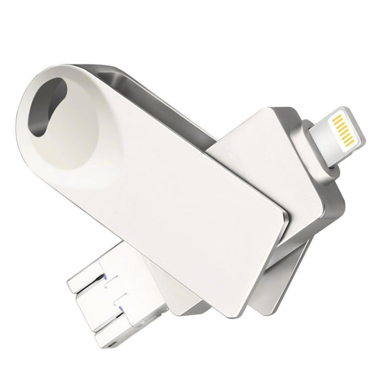S29 3 in 1 256GB Micro USB + USB + 8 Pin Interface Metal Twister Flash Disk(Silver) - USB Flash Drives by PMC Jewellery | Online Shopping South Africa | PMC Jewellery | Buy Now Pay Later Mobicred