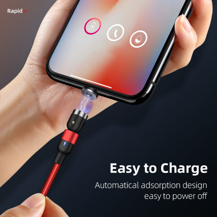 2m 2A Output 3 in 1 USB to 8 Pin + USB-C / Type-C + Micro USB Nylon Braided Rotate Magnetic Charging Cable (Black) - Charging Cable & Head by PMC Jewellery | Online Shopping South Africa | PMC Jewellery | Buy Now Pay Later Mobicred