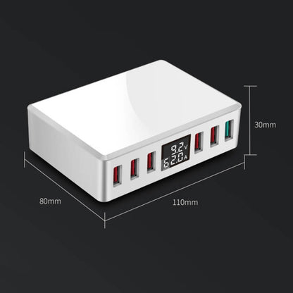 WLX-T9+ 40W 6 In 1 Multi-function Mini Smart Digital Display USB Charger(White) - Multifunction Charger by PMC Jewellery | Online Shopping South Africa | PMC Jewellery | Buy Now Pay Later Mobicred