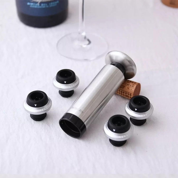 Original Xiaomi Youpin CircleJoy Stainless Steel Red Wine Preservation Stopper Set, Style: 4 Stoppers in One Pump - Bottle Stopper by Xiaomi Youpin | Online Shopping South Africa | PMC Jewellery | Buy Now Pay Later Mobicred