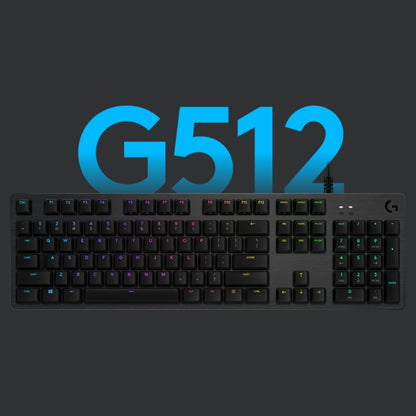 Logitech G512 RGB L-axis Mechanical Wired Gaming Keyboard, Length: 1.8m (Black) - Wired Keyboard by Logitech | Online Shopping South Africa | PMC Jewellery | Buy Now Pay Later Mobicred