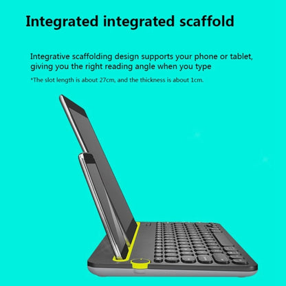 Logitech K480 Multi-device Bluetooth 3.0 Wireless Bluetooth Keyboard with Stand (White) - Wireless Keyboard by Logitech | Online Shopping South Africa | PMC Jewellery | Buy Now Pay Later Mobicred