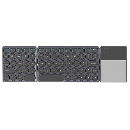 B052 Universal Round Keycap Mini Three-fold Bluetooth Wireless Keyboard with Touchpad (Black) - Mini Keyboard by PMC Jewellery | Online Shopping South Africa | PMC Jewellery | Buy Now Pay Later Mobicred