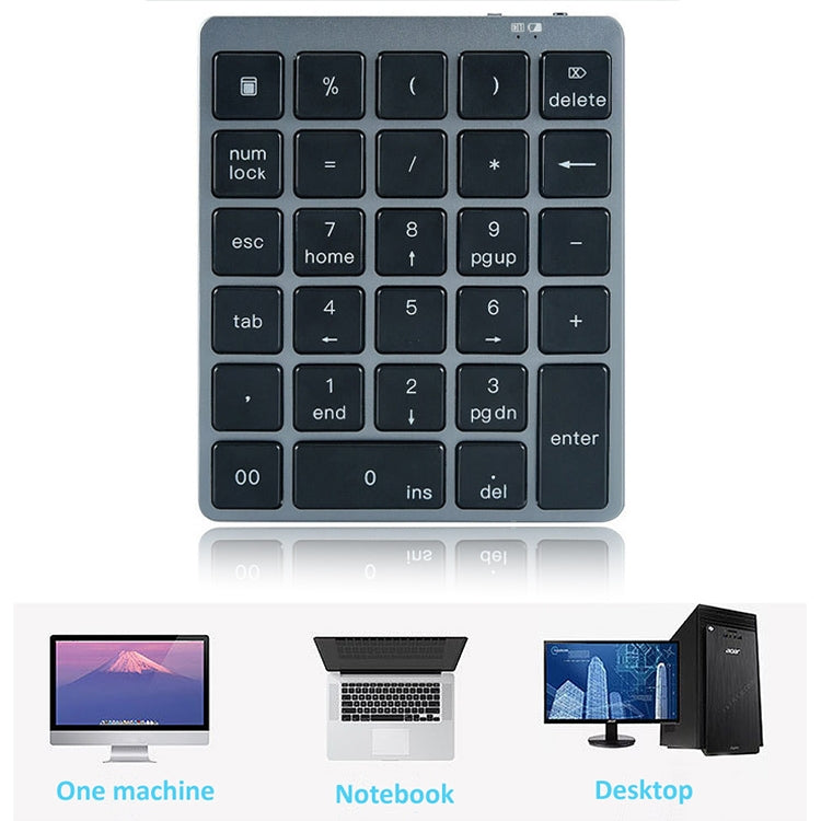 N970 Pro Dual Modes Aluminum Alloy Rechargeable Wireless Bluetooth Numeric Keyboard with USB HUB (Grey) - Mini Keyboard by PMC Jewellery | Online Shopping South Africa | PMC Jewellery | Buy Now Pay Later Mobicred