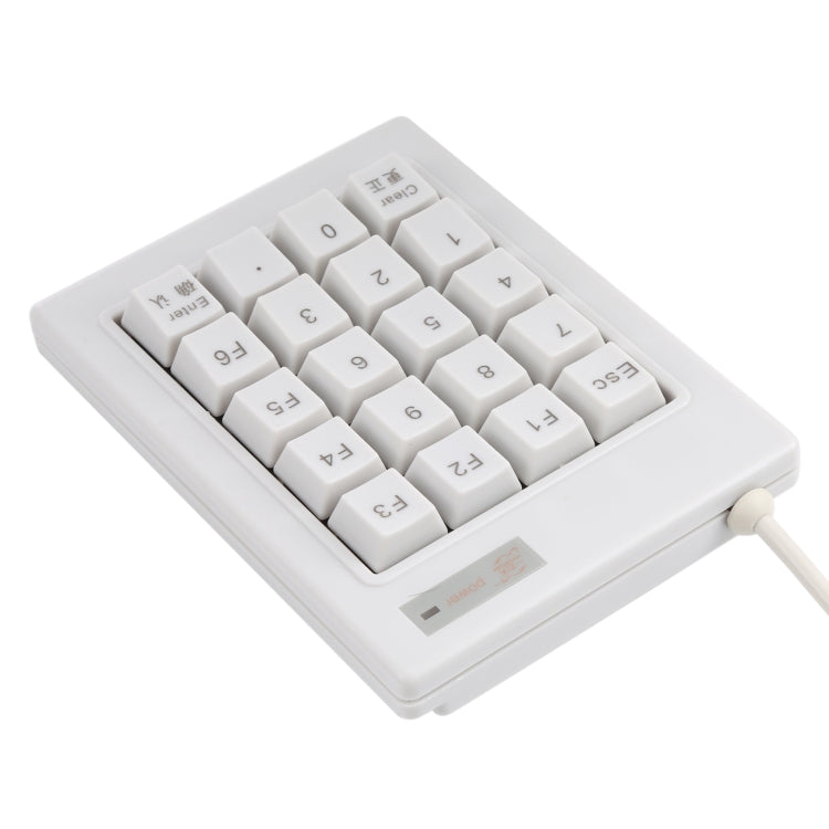 DX-20A 20-keys USB Wired Mechanical Black Shaft Mini Numeric Keyboard (White) - Mini Keyboard by PMC Jewellery | Online Shopping South Africa | PMC Jewellery | Buy Now Pay Later Mobicred