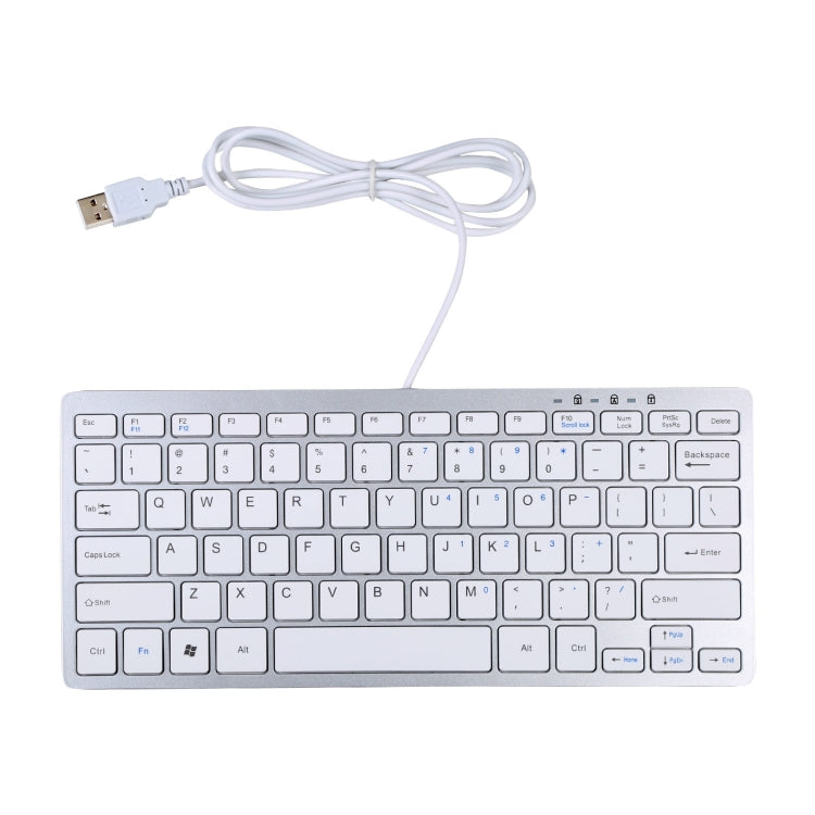 450 78 Keys Ultra-thin USB Wired Keyboard(Silver) - Wired Keyboard by PMC Jewellery | Online Shopping South Africa | PMC Jewellery | Buy Now Pay Later Mobicred