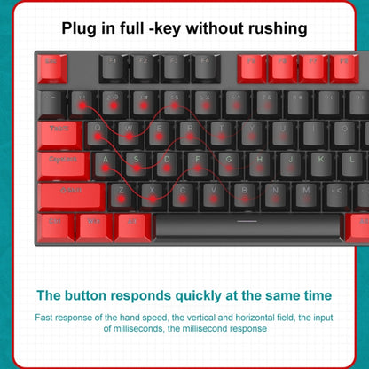 FOREV FV-301 87-keys Blue Axis Mechanical Gaming Keyboard, Cable Length: 1.6m(Black Red) - Wired Keyboard by PMC Jewellery | Online Shopping South Africa | PMC Jewellery | Buy Now Pay Later Mobicred