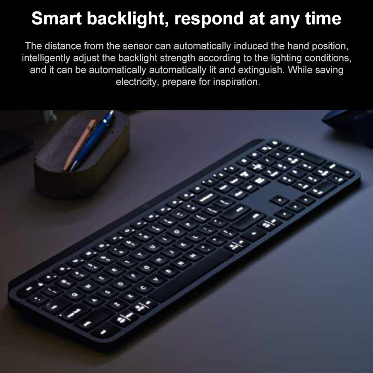 Logitech MX Keys Wireless Bluetooth Silent Keyboard (Black) - Wireless Keyboard by Logitech | Online Shopping South Africa | PMC Jewellery | Buy Now Pay Later Mobicred