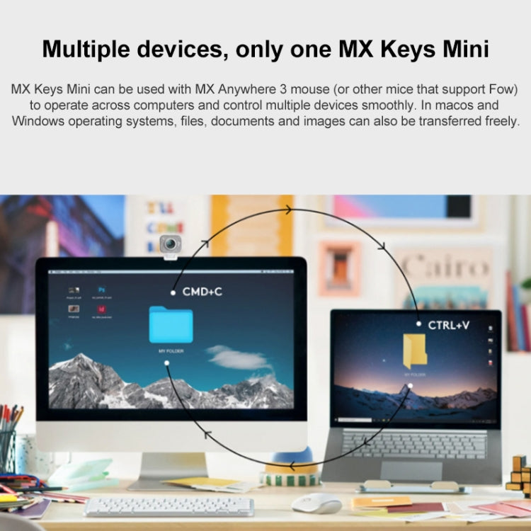 Logitech MX Keys Mini Wireless Bluetooth Ultra-thin Smart Backlit Keyboard (Grey) - free shipping - PMC Jewellery - Order now!