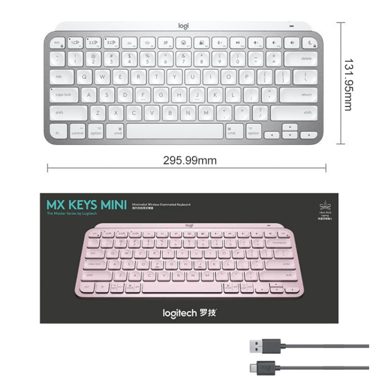 Logitech MX Keys Mini Wireless Bluetooth Ultra-thin Smart Backlit Keyboard (Grey) - free shipping - PMC Jewellery - Order now!