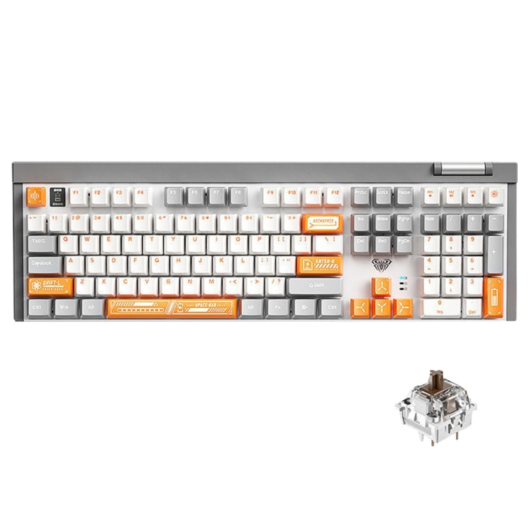 AULA F3050 2.4G Wireless Dual Mode Mechanical Keyboard,Tea Shaft(Grey) - Wireless Keyboard by AULA | Online Shopping South Africa | PMC Jewellery | Buy Now Pay Later Mobicred