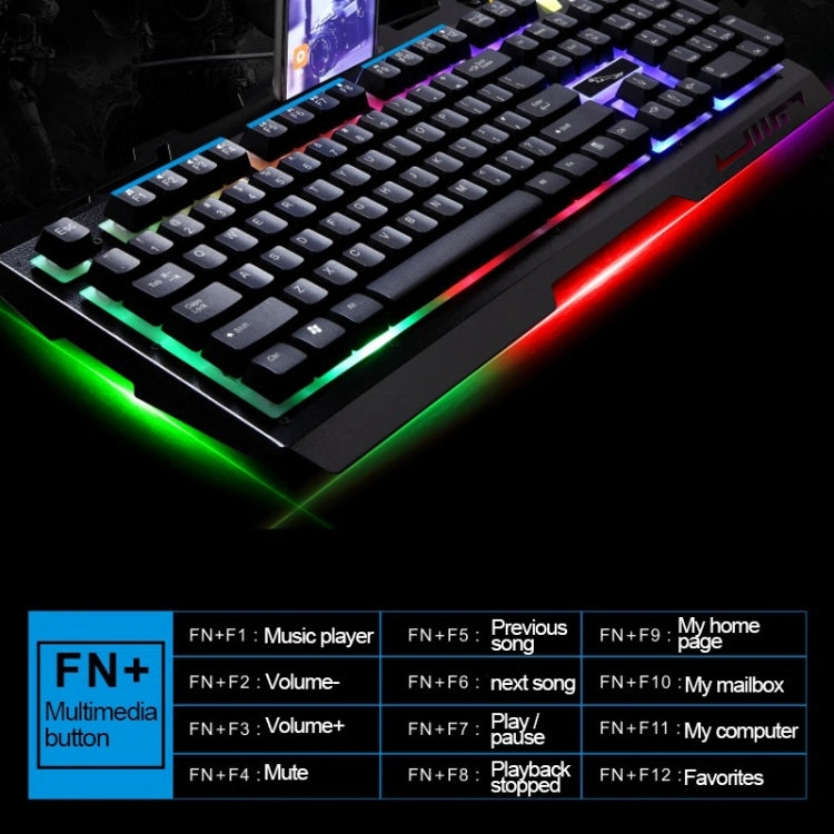 Chasing Leopard G700 USB RGB Backlight Wired Optical Gaming Mouse and Keyboard Set, Keyboard Cable Length: 1.35m, Mouse Cable Length: 1.3m(Black) - Wired Keyboard by Chasing Leopard | Online Shopping South Africa | PMC Jewellery | Buy Now Pay Later Mobicred