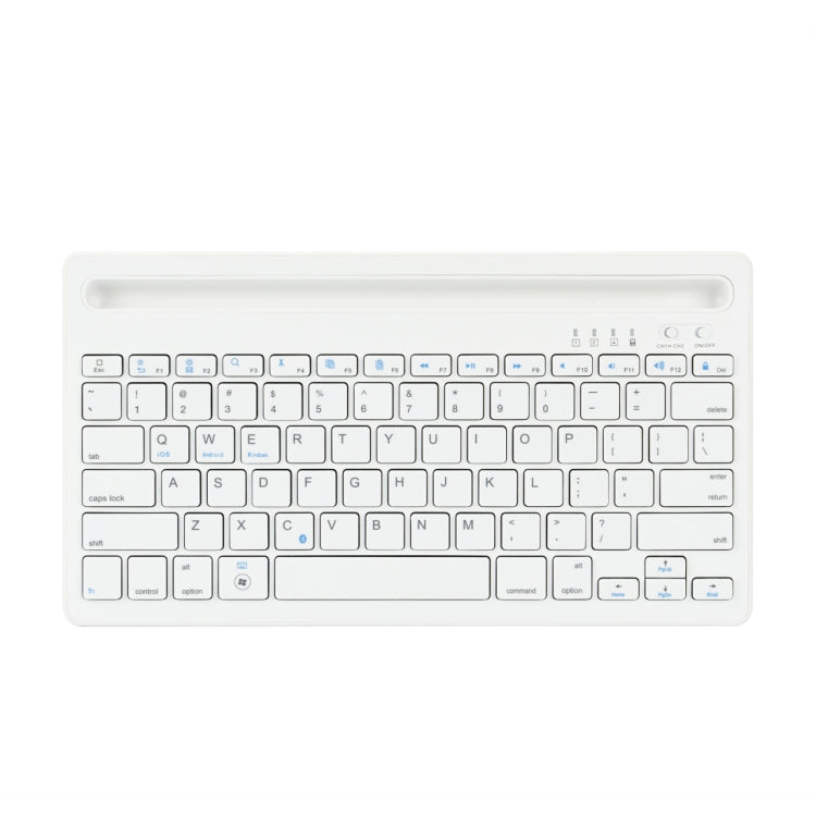 B908 Ultra-slim 78 Keys Bluetooth Wireless Keyboard with Concave Mobile Phone Holder (White) - Wireless Keyboard by PMC Jewellery | Online Shopping South Africa | PMC Jewellery | Buy Now Pay Later Mobicred