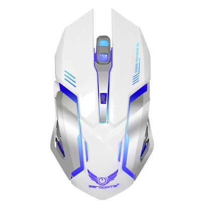 ZERODATE X70 2.4GHz Wireless 6-Keys 2400 DPI Adjustable Ergonomics Optical Gaming Mouse with Breathing Light(White) - Wireless Mice by ZERODATE | Online Shopping South Africa | PMC Jewellery | Buy Now Pay Later Mobicred