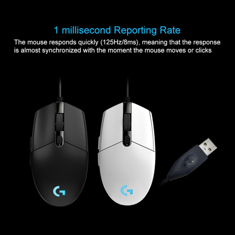 Logitech G102 6-keys RGB Glowing 6000DPI Five-speed Adjustable Wired Optical Gaming Mouse, Length: 2m (Black) - free shipping - PMC TechLife - Order now!