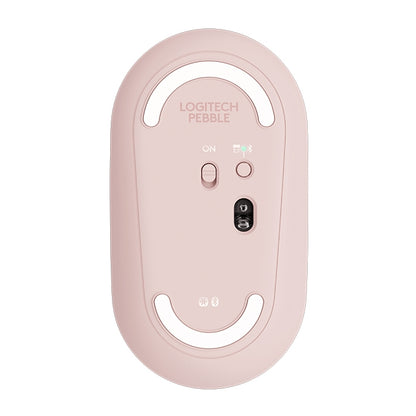 Logitech Pebble Cobblestone Shape Thin 3-keys 1000DPI Mute Wireless Bluetooth Optical Mouse, Wireless Range: 10m (Pink) - Wireless Mice by Logitech | Online Shopping South Africa | PMC Jewellery | Buy Now Pay Later Mobicred