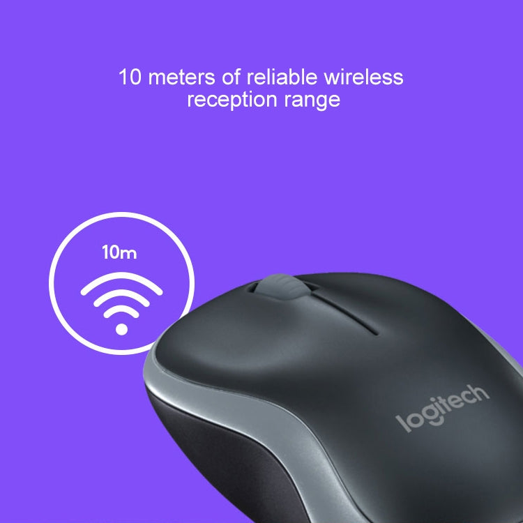 Logitech M186 Wireless Mouse Office Power Saving USB Laptop Desktop Computer Universal (Black Blue) - free shipping - PMC Jewellery - Order now!
