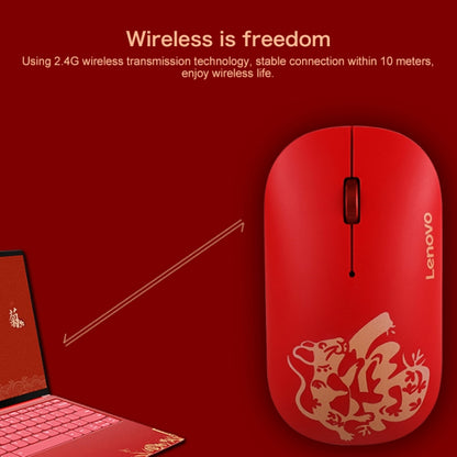 Lenovo Air Handle Lightweight Portable Mute Wireless Mouse, Blessing Mouse Version (Red) - Wireless Mice by Lenovo | Online Shopping South Africa | PMC Jewellery | Buy Now Pay Later Mobicred