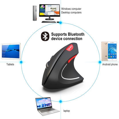 HXSJ T29 Bluetooth 3.0 Wireless Bluetooth 6-Keys 2400 DPI Adjustable Ergonomics Optical Vertical Mouse(Grey) - Wireless Mice by HXSJ | Online Shopping South Africa | PMC Jewellery | Buy Now Pay Later Mobicred