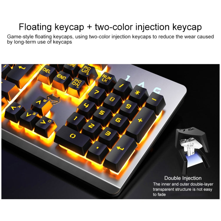 YINDIAO K002 USB Wired Mechanical Feel RGB Backlight Keyboard + Optical Silent Mouse Set(Black) - Wired Keyboard by YINDIAO | Online Shopping South Africa | PMC Jewellery | Buy Now Pay Later Mobicred