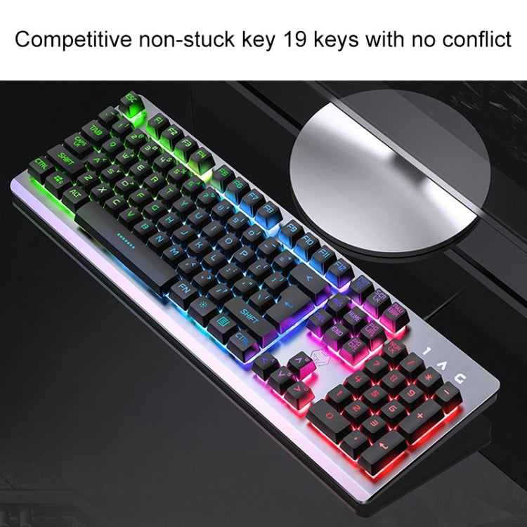 YINDIAO K002 USB Wired Mechanical Feel RGB Backlight Keyboard + Optical Silent Mouse Set(Black) - Wired Keyboard by YINDIAO | Online Shopping South Africa | PMC Jewellery | Buy Now Pay Later Mobicred