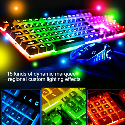 YINDIAO K002 USB Wired Mechanical Feel Sound Control RGB Backlight Keyboard + Optical Mouse Set(Black) - Wired Keyboard by YINDIAO | Online Shopping South Africa | PMC Jewellery | Buy Now Pay Later Mobicred