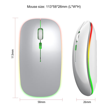 HXSJ M40 4 Key 2.4G Colorful Wireless Silent Mouse (Silver) - Wireless Mice by HXSJ | Online Shopping South Africa | PMC Jewellery | Buy Now Pay Later Mobicred