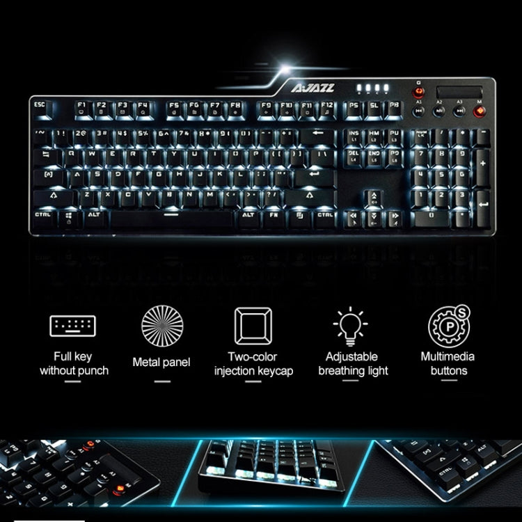 Ajazz AK35I Multimedia Knob Gaming Backlight Alloy Machinery Keyboard (Black Axis) - Wired Keyboard by Ajazz | Online Shopping South Africa | PMC Jewellery | Buy Now Pay Later Mobicred