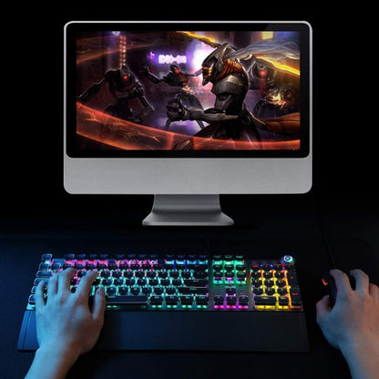 AULA F2088 108 Keys Mixed Light Plating Punk Mechanical Black Switch Wired USB Gaming Keyboard with Metal Button(Silver) - Wired Keyboard by AULA | Online Shopping South Africa | PMC Jewellery | Buy Now Pay Later Mobicred