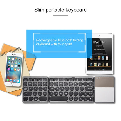 GK408 Three-fold Rechargeable Wireless Bluetooth Keyboard with Touchpad, Support Android / IOS / Windows (Black Grey) - Wireless Keyboard by PMC Jewellery | Online Shopping South Africa | PMC Jewellery | Buy Now Pay Later Mobicred