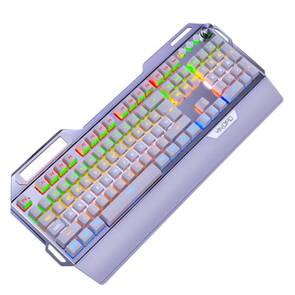 YINDIAO K100 USB Metal Mechanical Gaming Wired Keyboard, Mixed Light Blue Shaft (White) - Wired Keyboard by YINDIAO | Online Shopping South Africa | PMC Jewellery | Buy Now Pay Later Mobicred