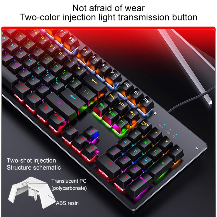 YINDIAO ZK-3 USB Mechanical Gaming Wired Keyboard, Black Shaft (Black) - free shipping - PMC Jewellery - Order now!