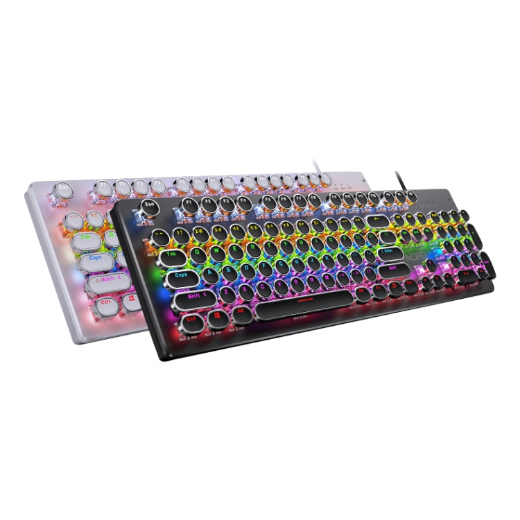 YINDIAO Electroplating Punk Mixed Light USB Mechanical Gaming Wired Keyboard, Blue Shaft (White) - free shipping - PMC Jewellery - Order now!