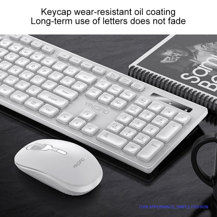 YINDIAO V3 Max Business Office Silent Wireless Keyboard Mouse Set (White) - Wireless Keyboard by YINDIAO | Online Shopping South Africa | PMC Jewellery | Buy Now Pay Later Mobicred