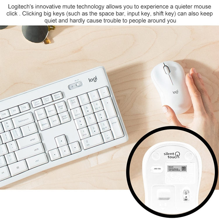 Logitech MK295 USB Wireless Silence Keyboard Mouse Set (White) - free shipping - PMC Jewellery - Order now!