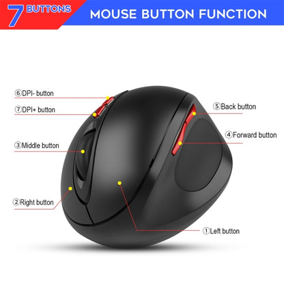 HXSJ T33 2.4GHz Ergonomic Optical Wireless Notebook PC Mouse (Black) - Wireless Mice by HXSJ | Online Shopping South Africa | PMC Jewellery | Buy Now Pay Later Mobicred