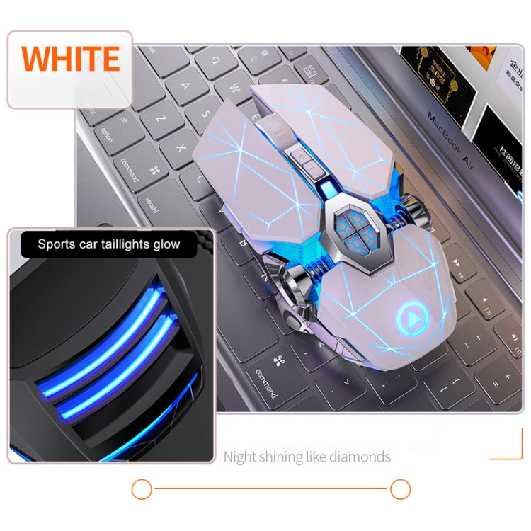 YINDIAO A7 2.4GHz 1600DPI 3-modes Adjustable 7-keys Rechargeable RGB Light Wireless Silent Gaming Mouse (White) - Wireless Mice by YINDIAO | Online Shopping South Africa | PMC Jewellery | Buy Now Pay Later Mobicred