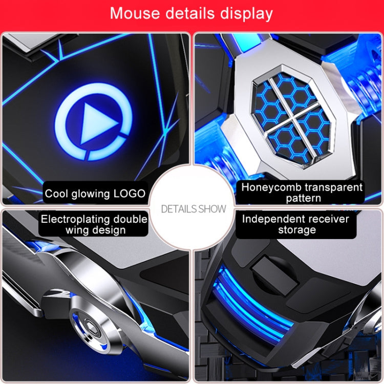 YINDIAO A7 2.4GHz 1600DPI 3-modes Adjustable 7-keys Rechargeable RGB Light Wireless Silent Gaming Mouse (White) - Wireless Mice by YINDIAO | Online Shopping South Africa | PMC Jewellery | Buy Now Pay Later Mobicred