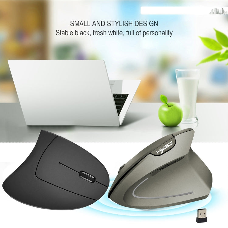 HXSJ T24 6 Buttons 2400 DPI 2.4G Wireless Vertical Ergonomic Mouse with USB Receiver(Grey) - Wireless Mice by HXSJ | Online Shopping South Africa | PMC Jewellery | Buy Now Pay Later Mobicred