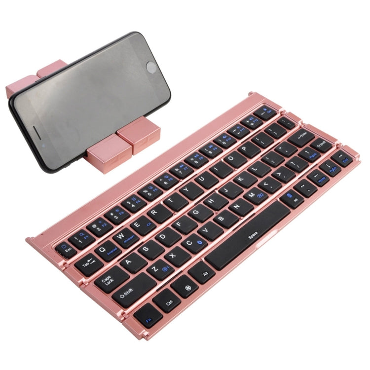 GK808 Ultra-thin Foldable Bluetooth V3.0 Keyboard, Built-in Holder, Support Android / iOS / Windows System(Rose Gold) - Wireless Keyboard by PMC Jewellery | Online Shopping South Africa | PMC Jewellery | Buy Now Pay Later Mobicred