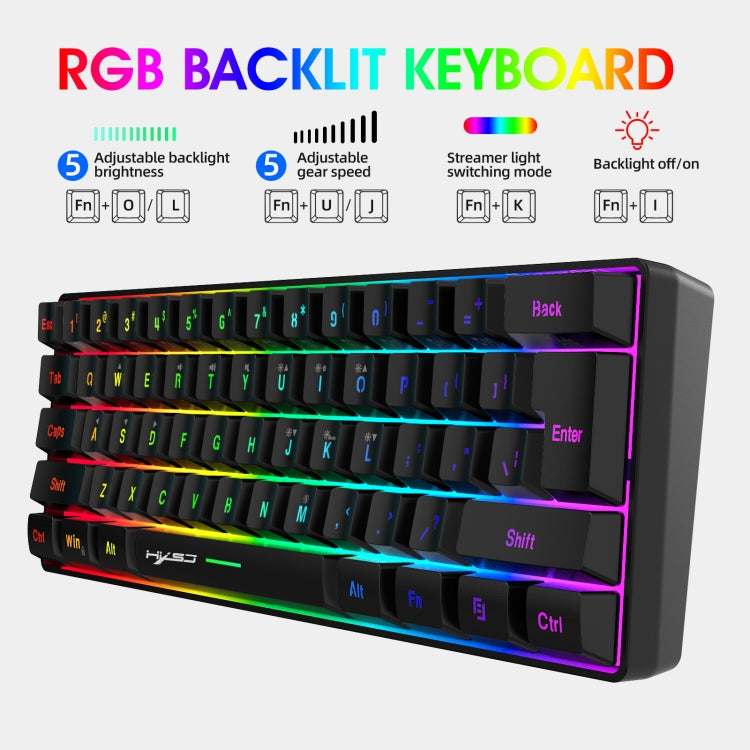 HXSJ V700B+A867 Wired RGB Backlit Keyboard and Mouse Set - Wired Keyboard by HXSJ | Online Shopping South Africa | PMC Jewellery | Buy Now Pay Later Mobicred