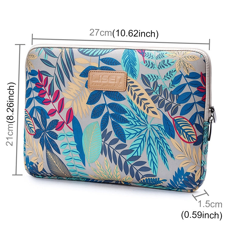 Lisen 10 inch Sleeve Case  Colorful Leaves Zipper Briefcase Carrying Bag for iPad Air 2, iPad Air, iPad 4, iPad New, Galaxy Tab A 10.1, Lenovo Yoga 10.1 inch, Microsoft Surface Pro 10.6,  10 inch and Below Laptops / Tablets(Grey) - 10 - 11 inch by PMC Jewellery | Online Shopping South Africa | PMC Jewellery | Buy Now Pay Later Mobicred